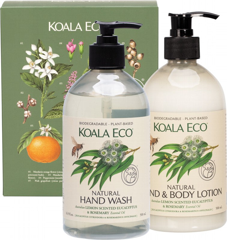 KOALA ECO Hand Wash & Body Lotion Gift Pack  Lemon Scented, Eucalyptus & Rosemary 2