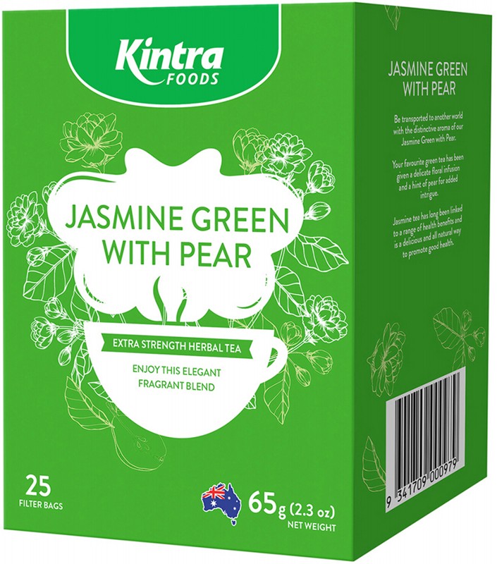 KINTRA FOODS Herbal Tea Bags  Jasmine Green With Pear 25