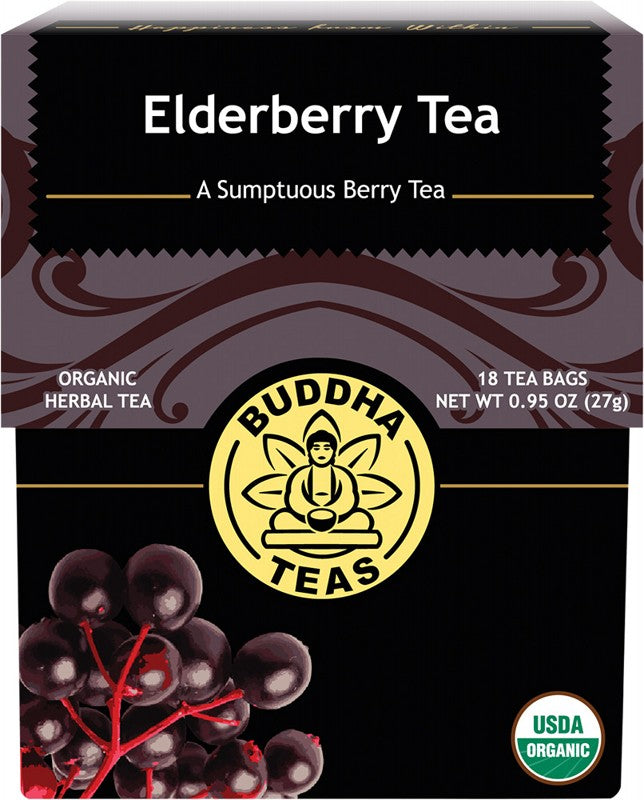 BUDDHA TEAS Organic Herbal Tea Bags  Elderberry Tea 18