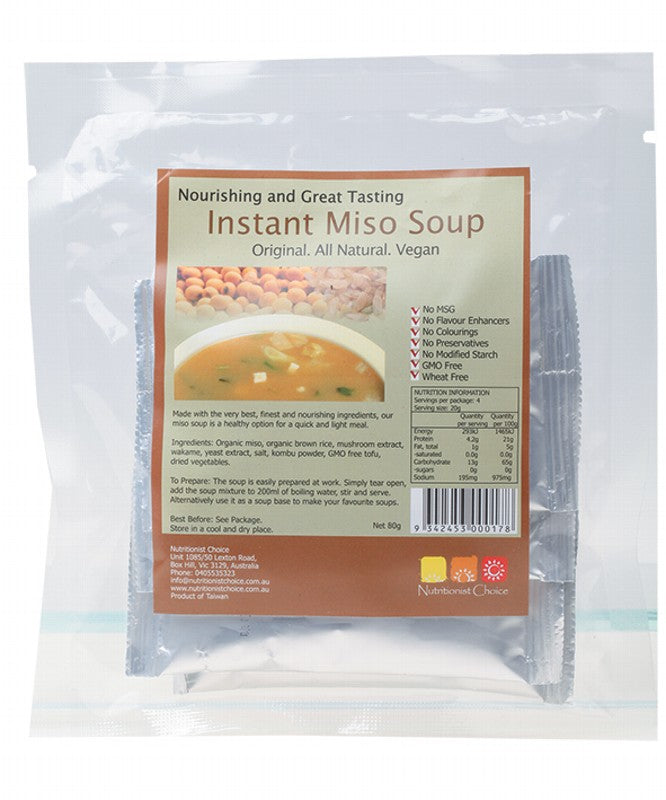 NUTRITIONIST CHOICE Instant Miso Soup  Pack Of 4 Sachets 4x20g