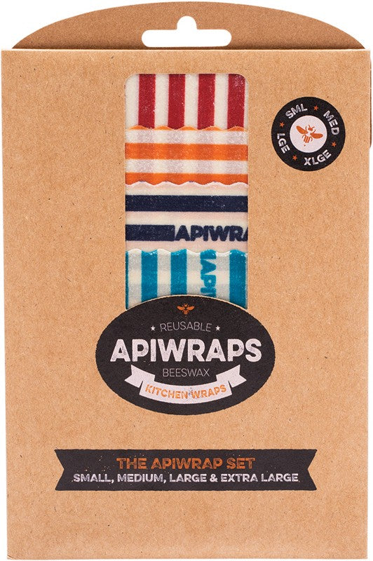 APIWRAPS Reusable Beeswax Wraps - Full Set  1 X Small, Medium, Large & XL 4