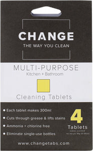 CHANGE Cleaning Tablets  Multi-Purpose - Kitchen & Bathroom 4 Tabs