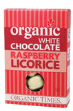 ORGANIC TIMES White Chocolate  Raspberry Licorice 150g