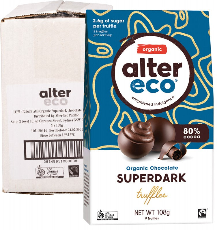 ALTER ECO Chocolate (Organic)  Superdark Cacao Truffles 108g