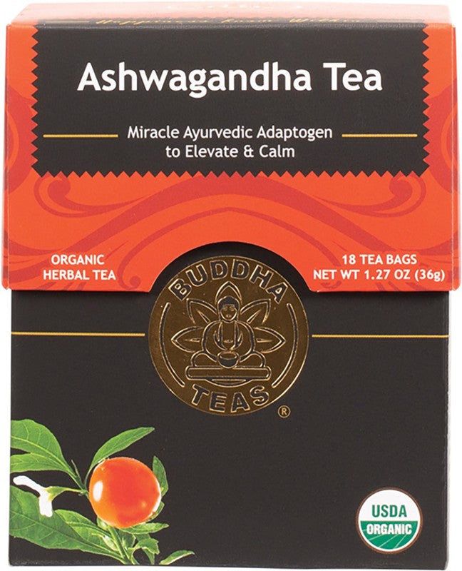BUDDHA TEAS Organic Herbal Tea Bags  Ashwagandha Tea 18