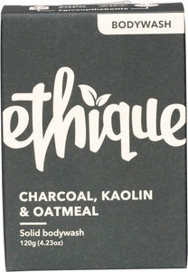 ETHIQUE Solid Bodywash Bar  Charcoal, Kaolin & Oatmeal 120g
