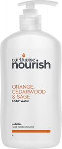EARTHWISE NOURISH Body Wash  Orange, Cedarwood & Sage 1L