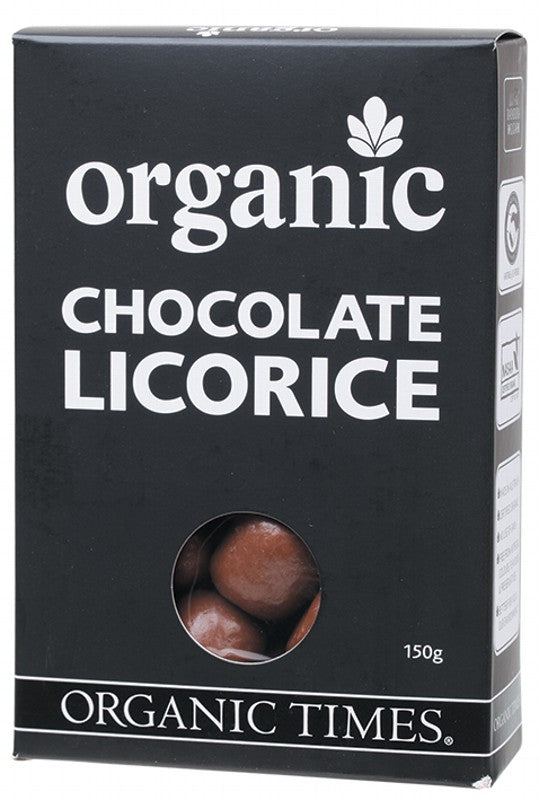 ORGANIC TIMES Milk Chocolate  Licorice 150g