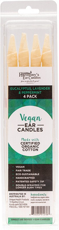 HARMONY'S EAR CANDLES Vegan Ear Candles  Eucalyptus, Lav & Peppermint 4