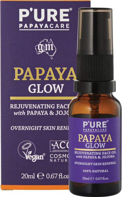 P'URE PAPAYACARE Papaya Glow Face Oil  Papaya & Jojoba 20ml