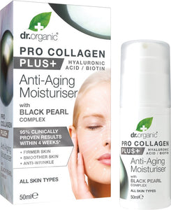DR ORGANIC Pro Collagen Plus+ - Anti Aging  Moisturiser With Black Pearl 50ml