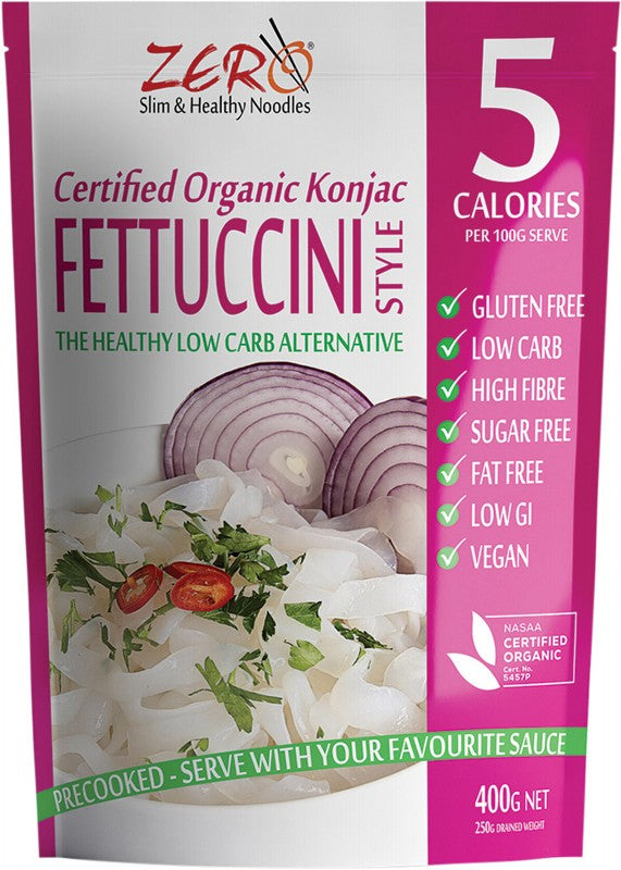ZERO SLIM & HEALTHY Certified Organic Konjac  Fettuccini Style 400g