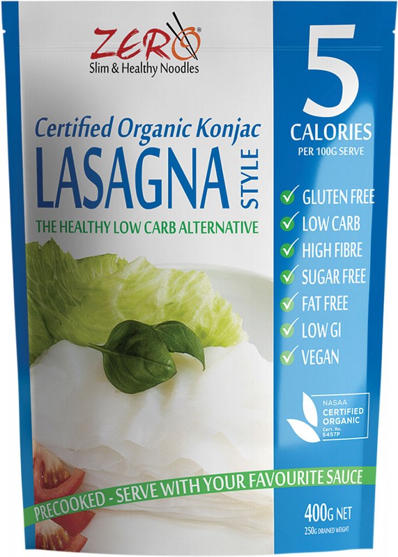 ZERO SLIM & HEALTHY Certified Organic Konjac  Lasagna Style 400g