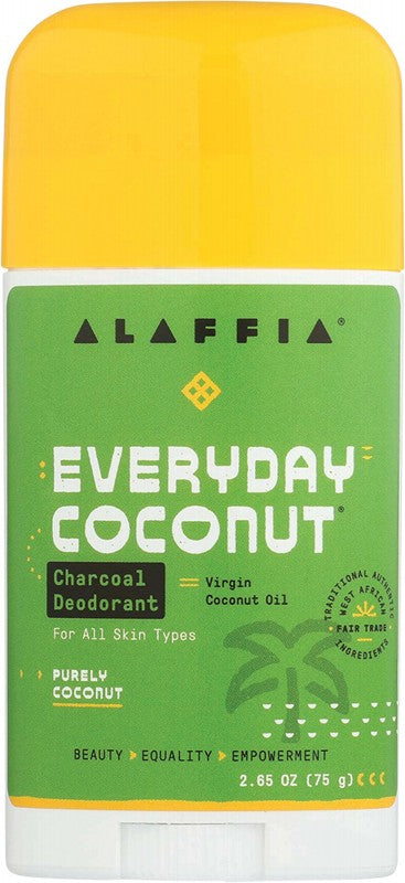 ALAFFIA Everyday Coconut  Deodorant - Charcoal & Purely Coconut 75g