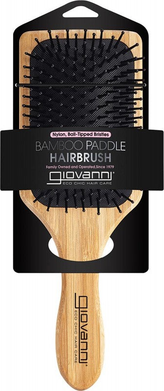 GIOVANNI Bamboo Hair Brush  Paddle - Nylon, Ball-Tipped Bristles 1