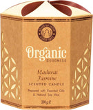 ORGANIC GOODNESS Natural Soy Wax Candle  Madurai Jasmine 200g
