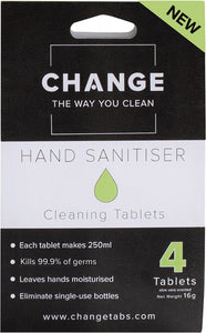 CHANGE Cleaning Tablets  Hand Sanitiser 4 Tabs