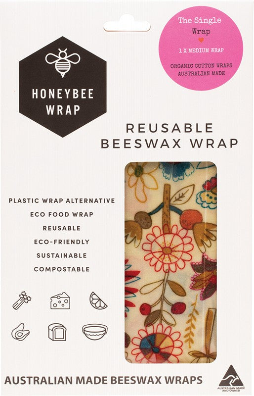 HONEYBEE WRAP Reusable Beeswax Wrap  1 X Medium 1