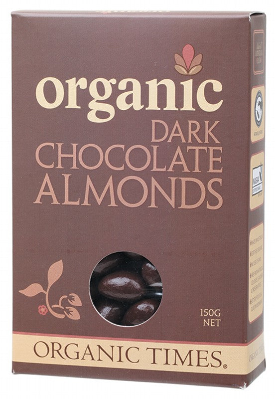 ORGANIC TIMES Dark Chocolate  Almonds 150g