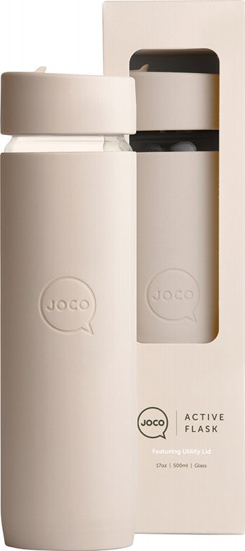 JOCO Reusable Glass Active Flask  Large 17oz - Sandstone 500ml