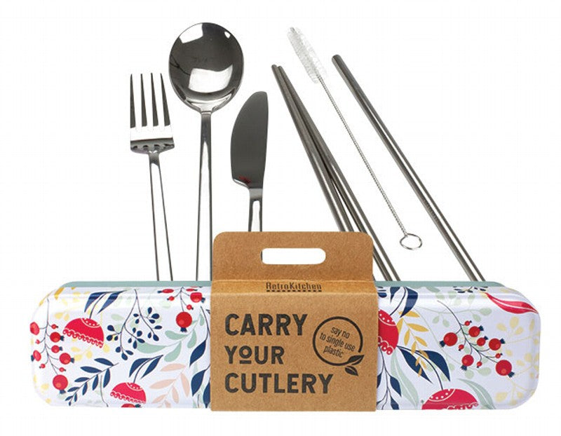 RETROKITCHEN Carry Your Cutlery - Botanical  Stainless Steel Cutlery Set 1