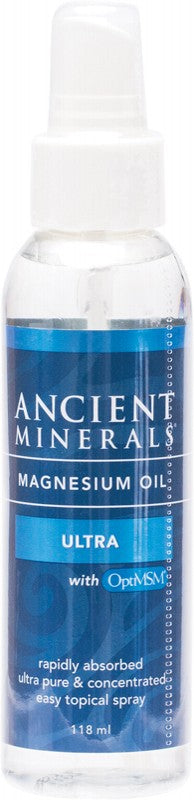 ANCIENT MINERALS Magnesium Oil (50%) & MSM  Ultra 118ml