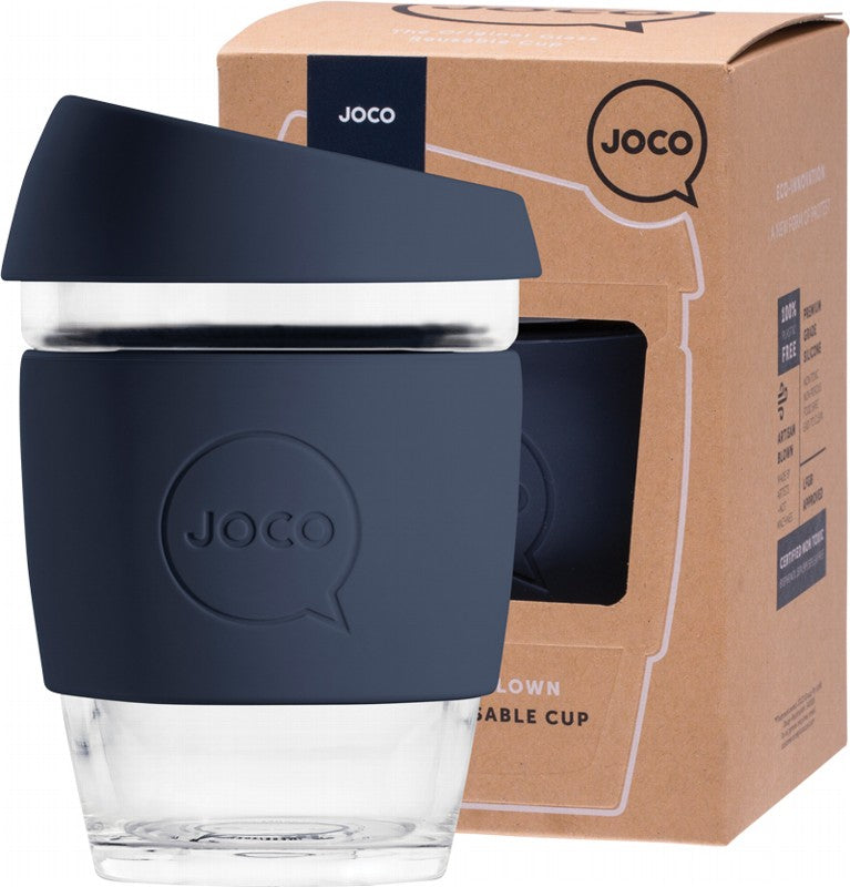 JOCO Reusable Glass Cup  Regular 12oz - Mood Indigo 354ml