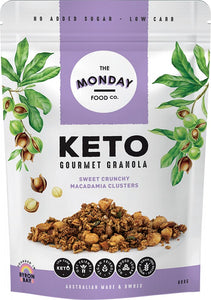 THE MONDAY FOOD CO Keto Gourmet Granola  Sweet Crunchy Macadamia Clusters 800g