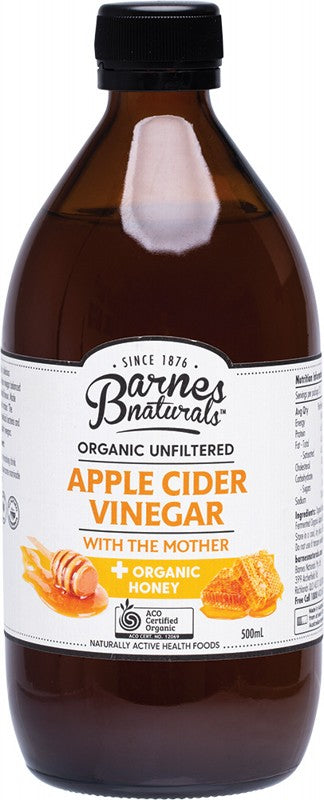 BARNES NATURALS Apple Cider Vinegar And Honey  Contains The Mother 500ml
