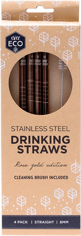 EVER ECO Stainless Steel Straws - Straight  Rose Gold 4