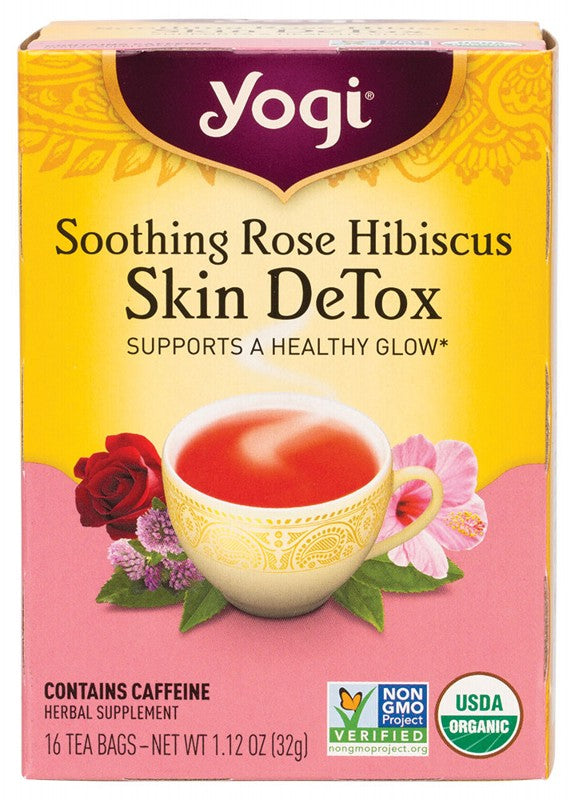 YOGI TEA Herbal Tea Bags  Rose Hibiscus Skin DeTox 16