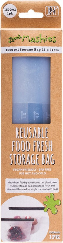LITTLE MASHIES Reusable Food Silicone Storage Bag  X Large - 1500ml 1