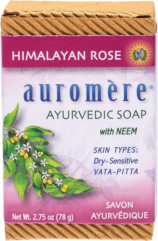 AUROMERE Neem Soap - Ayurvedic  Himalayan Rose 78g