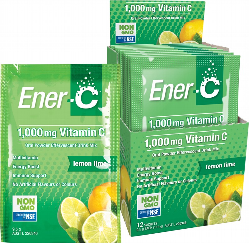 MARTIN & PLEASANCE Ener-C 1000mg Vitamin C Drink Mix  Lemon Lime Sachets 12