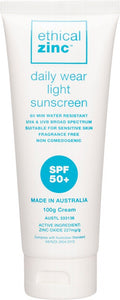 ETHICAL ZINC Daily Wear Light Sunscreen  SPF 50+ 100g