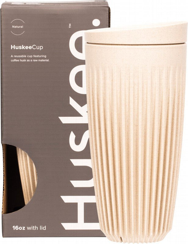 HUSKEE Reusable Coffee Cup  Natural 16oz 473ml