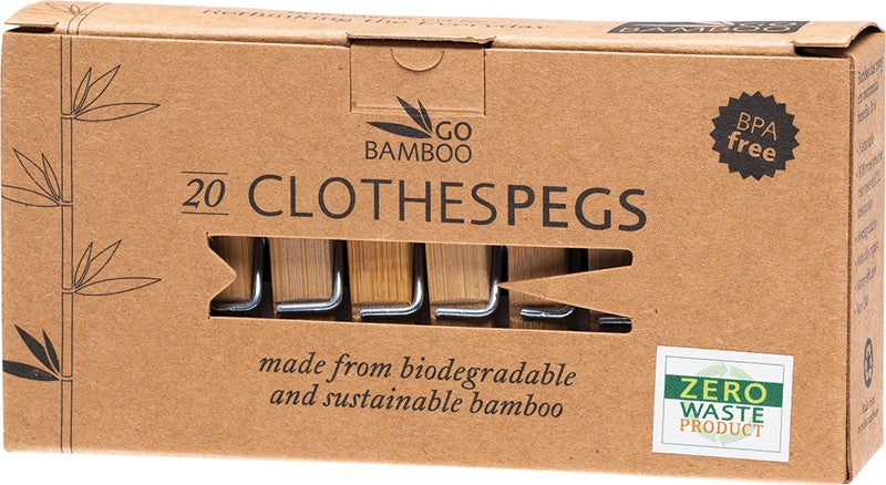 GO BAMBOO Clothes Pegs  Biodegradable Bamboo 20