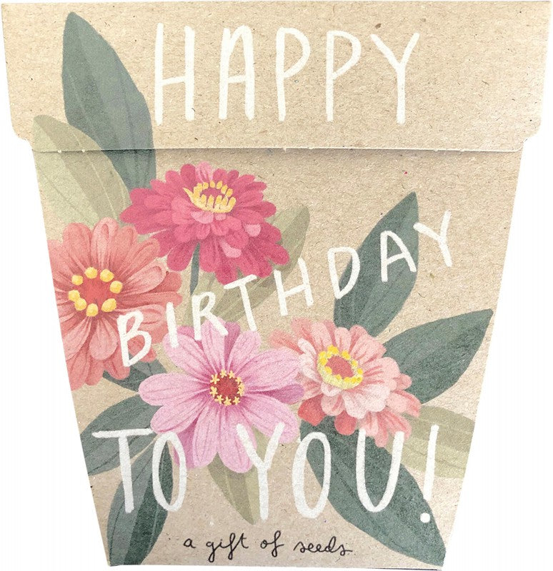 SOW 'N SOW Gift Of Seeds  Happy Birthday - Zinnia 1