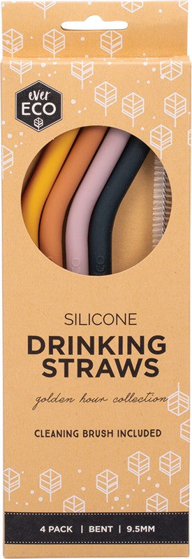 EVER ECO Silicone Straws - Bent  Golden Hour Collection 4