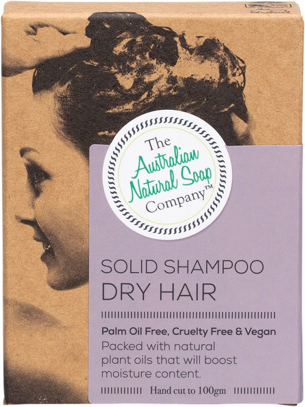 THE AUSTRALIAN NATURAL SOAP CO Solid Shampoo Bar  Dry Hair 100g