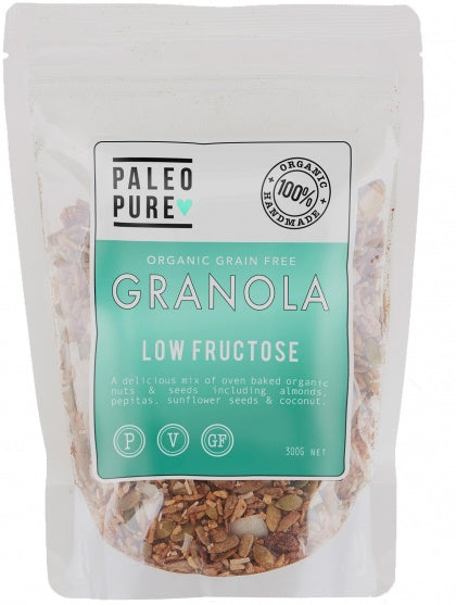 Paleo Pure Ogranic Grain Free Granola Low Fructose Fruit Free G/F 300g