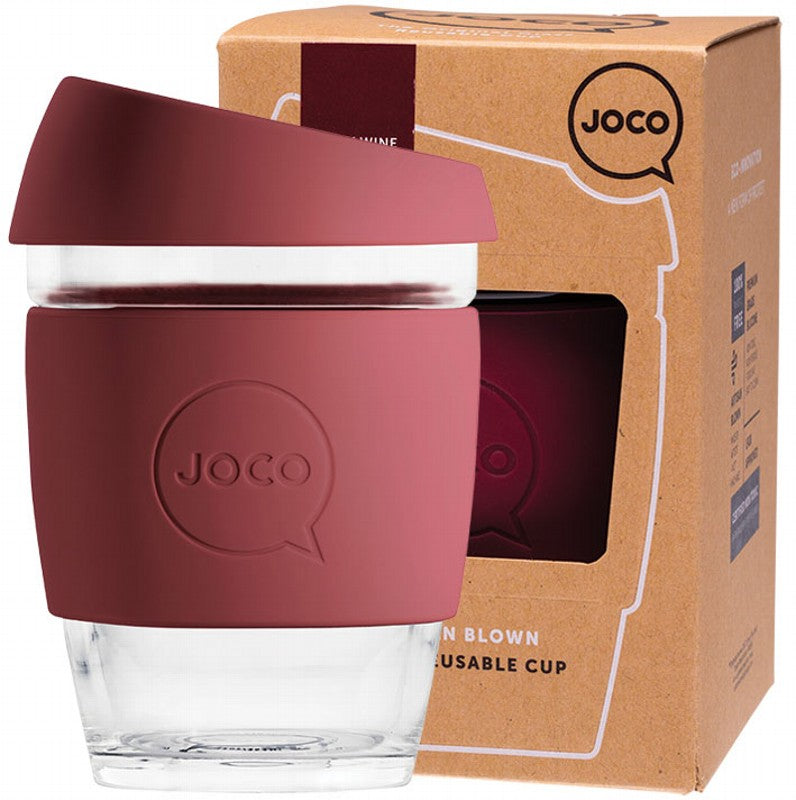 JOCO Reusable Glass Cup  Regular 12oz - Ruby Wine 354ml