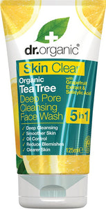 DR ORGANIC Deep Pore Cleansing Face Wash  Skin Clear - Organic Tea Tree 125ml