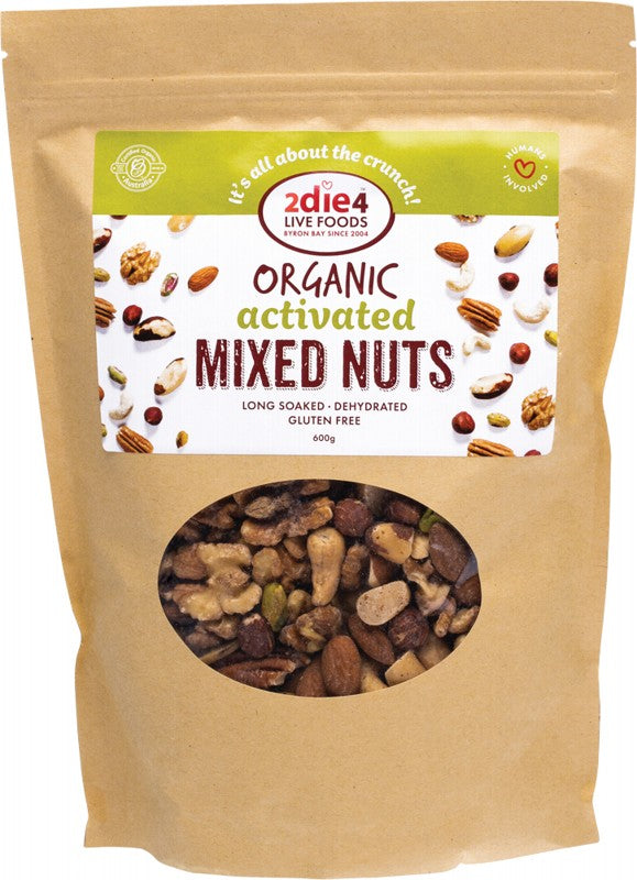 2DIE4 LIVE FOODS Organic Activated Mixed Nuts  Activated With Fresh Whey 600g