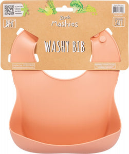 LITTLE MASHIES Silicone Washy Bib  Blush Pink 1