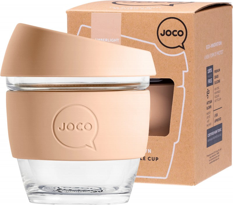 JOCO Reusable Glass Cup  Small 8oz - Amberlight 236ml