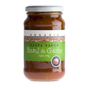 Spiral Organic Basil & Garlic Sauce G/F Glass 375g