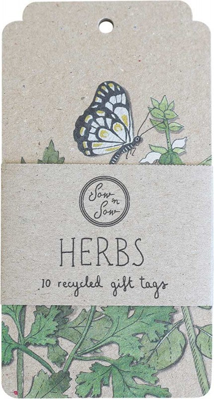 SOW 'N SOW Recycled Gift Tags - 10 Pack  Herbs 10