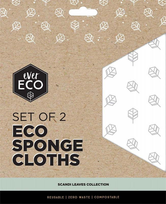 EVER ECO Eco Sponge Cloths  Scandi Leaves Collection 2