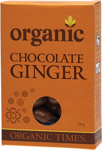 ORGANIC TIMES Milk Chocolate  Ginger 150g